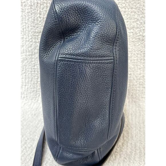 Michael Kors Navy Pebbled Leather Foldover Shoulder Bag #64440 - Picture 6 of 15